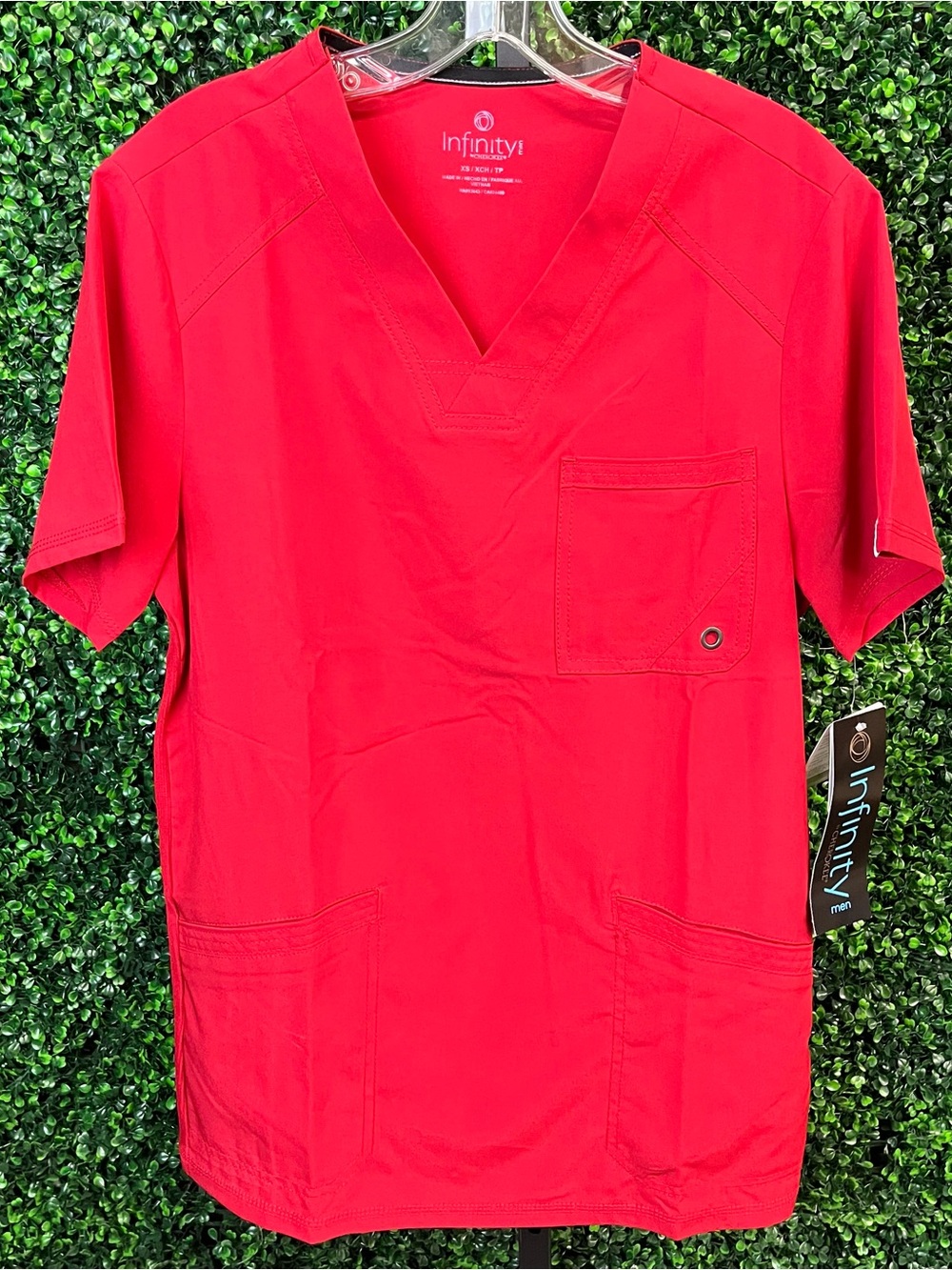 NWT Cherokee Infinity Mens Red Scrub Top Size XL